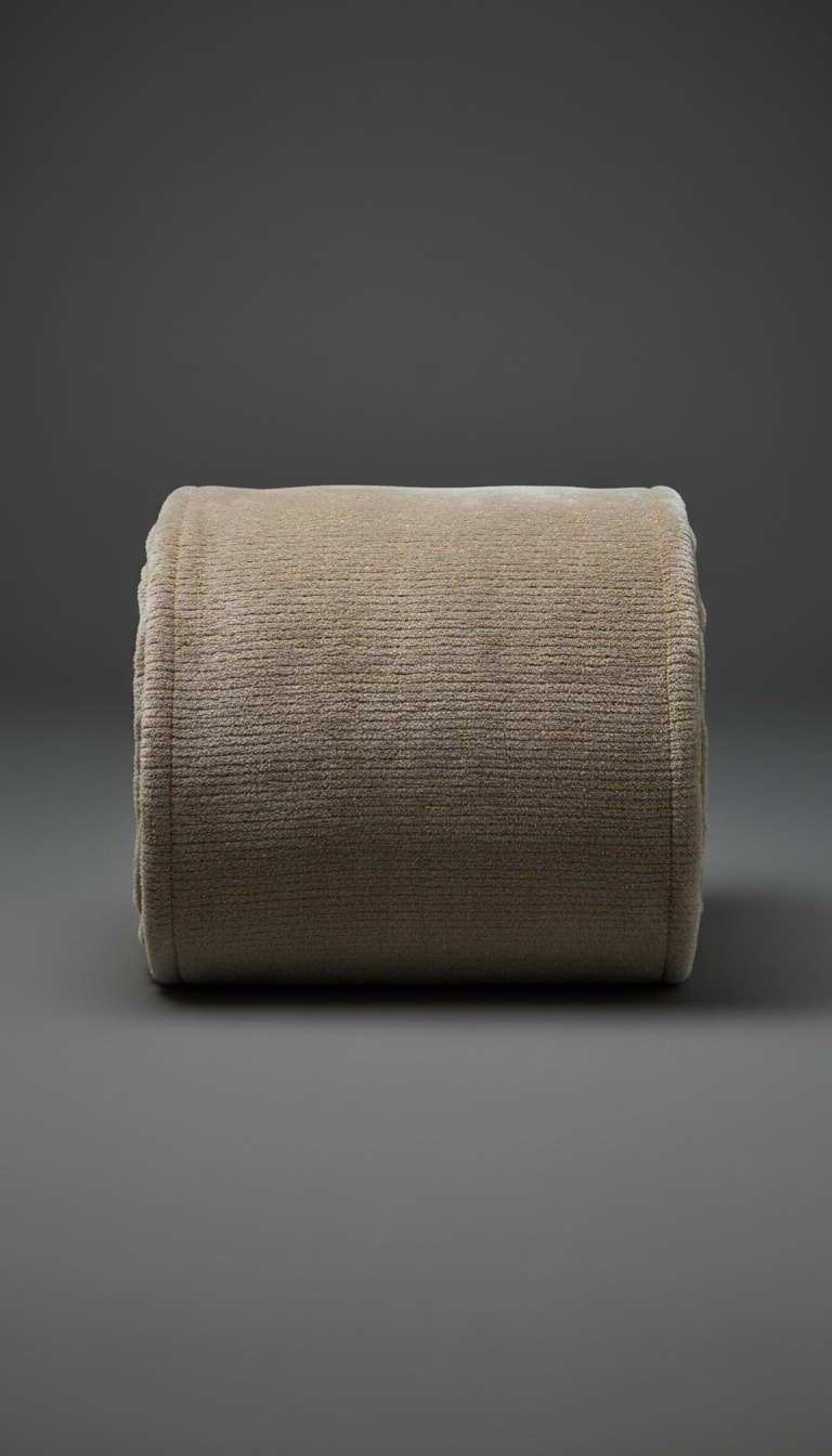Taupe Throw Blanket With Gold Thread